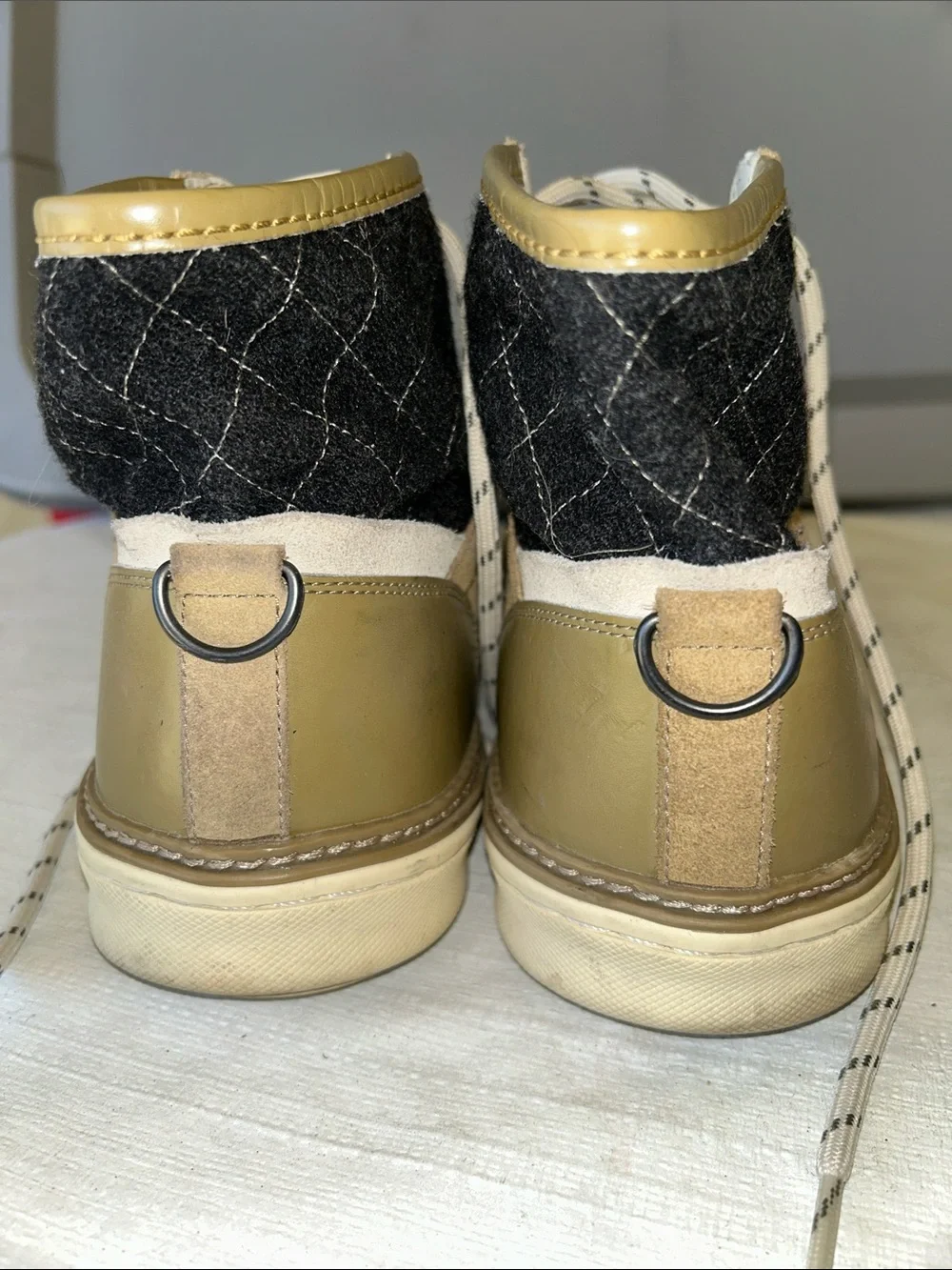 Puma Tan Suede Chukka Boots with Black Quilted Collar